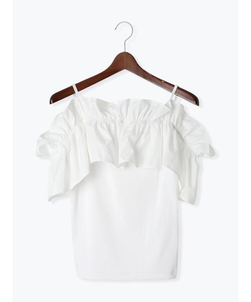 Te chichi（テチチ）の「オフショルドッキングトップス（Tシャツ/カットソー・レディース・ホワイト/モカ/ブラック・F）」の16枚目の写真