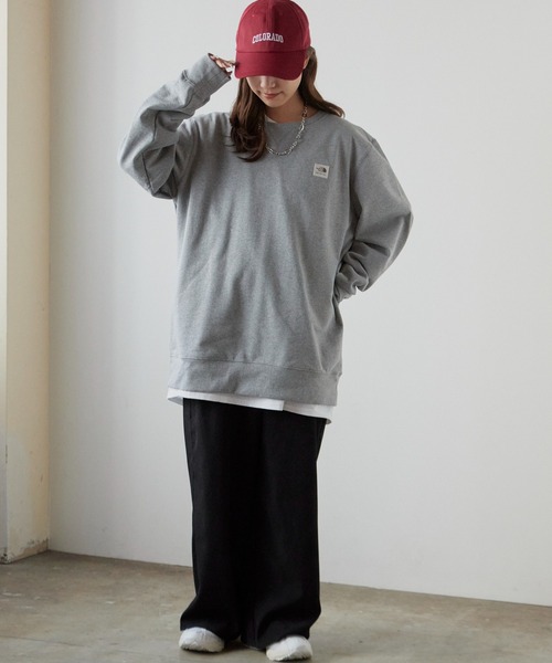 THE NORTH FACE（ザノースフェイス）の「THE NORTH FACE/ザノースフェイス メンズ ヘリテージ パッチ クルーネック スウェット 前Vガゼット ブランドロゴ トレーナー（スウェット・レディース・ホワイト/グレー/カーキ・XL/M/S/L）」の7枚目の写真