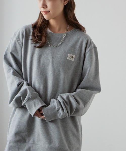 THE NORTH FACE（ザノースフェイス）の「THE NORTH FACE/ザノースフェイス メンズ ヘリテージ パッチ クルーネック スウェット 前Vガゼット ブランドロゴ トレーナー（スウェット・レディース・ホワイト/グレー/カーキ・XL/M/S/L）」の6枚目の写真