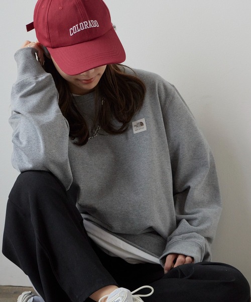 THE NORTH FACE（ザノースフェイス）の「THE NORTH FACE/ザノースフェイス メンズ ヘリテージ パッチ クルーネック スウェット 前Vガゼット ブランドロゴ トレーナー（スウェット・レディース・ホワイト/グレー/カーキ・XL/M/S/L）」の11枚目の写真