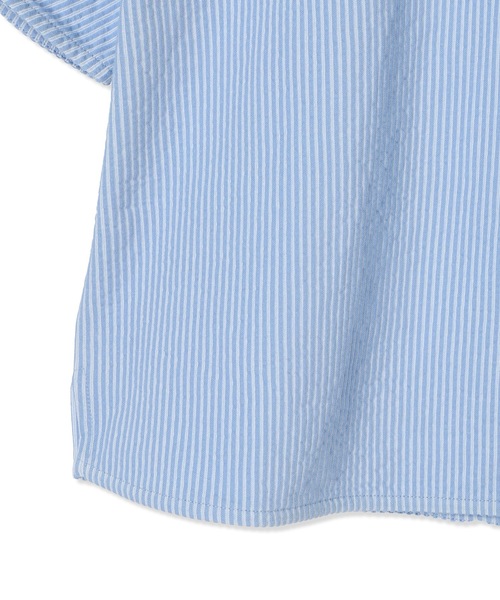 Petit Honfleur（プチオンフルール）の「【接触冷感】サッカーストライププルオーバー（Tシャツ/カットソー・レディース・ブルー/グレー/ベージュ・M/L）」の8枚目の写真