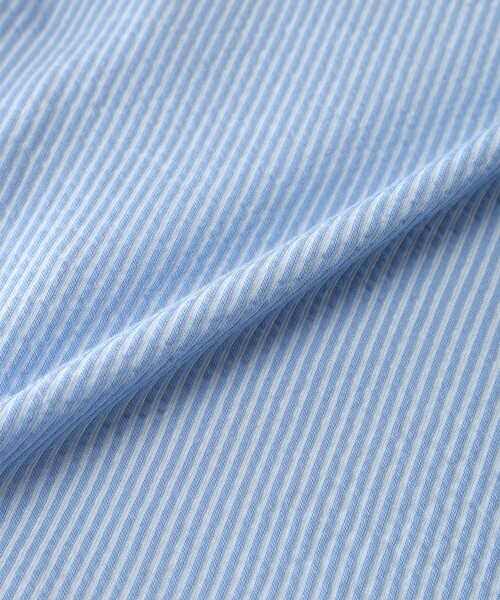 Petit Honfleur（プチオンフルール）の「【接触冷感】サッカーストライププルオーバー（Tシャツ/カットソー・レディース・ブルー/グレー/ベージュ・M/L）」の9枚目の写真