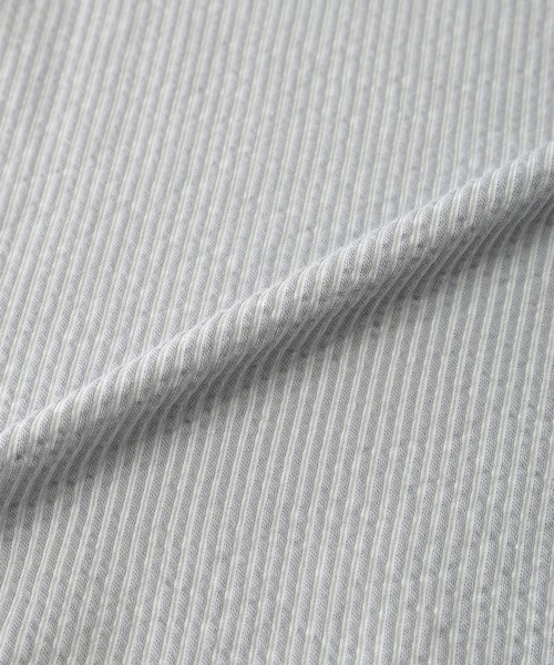 Petit Honfleur（プチオンフルール）の「【接触冷感】サッカーストライププルオーバー（Tシャツ/カットソー・レディース・ブルー/グレー/ベージュ・M/L）」の10枚目の写真