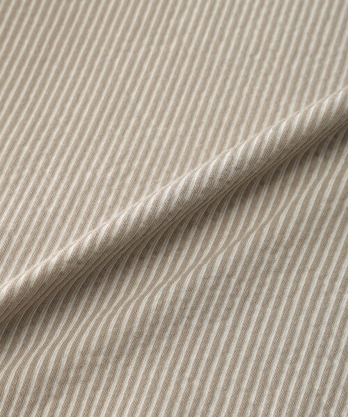 Petit Honfleur（プチオンフルール）の「【接触冷感】サッカーストライププルオーバー（Tシャツ/カットソー・レディース・ブルー/グレー/ベージュ・M/L）」の11枚目の写真