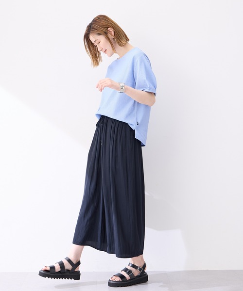 Petit Honfleur（プチオンフルール）の「【接触冷感】サッカーストライププルオーバー（Tシャツ/カットソー・レディース・ブルー/グレー/ベージュ・M/L）」の13枚目の写真