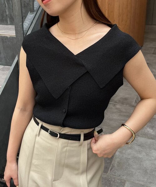 【前後2WAY仕様】BIG襟ニット　カプリシュレマージュ セール】【前後2WAY仕様】BIG襟ニット（ニット/セーター