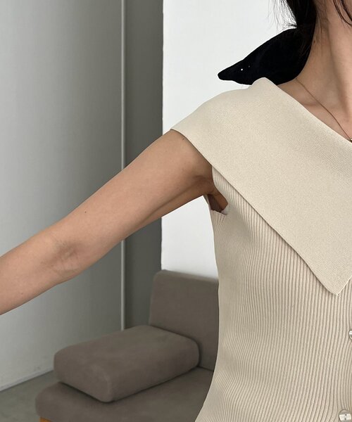 セール】【前後2WAY仕様】BIG襟ニット（ニット/セーター