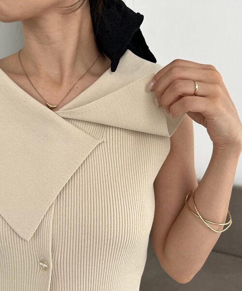 【前後2WAY仕様】BIG襟ニット　カプリシュレマージュ CAPRICIEUX LE'MAGE ニット セーター 「前後2WAY仕様」BIG襟
