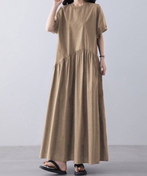 セール】Aラインシンプルロングワンピース（ワンピース）｜ONEP STAR