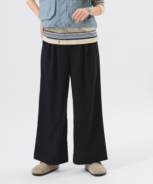 GRAMICCI 黒ワイドパンツ(新品) GRAMICCI パンツ GRAMICCI(グラミチ) 別注 クールドッツ 2タック