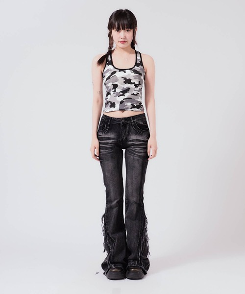 Chick（チック）の「Greco tank top with all-over pattern / 総柄 グレコタンクトップ（タンクトップ・レディース・ゼブラ/ホワイト系/レオパード/カモフラージュ・FREE）」の19枚目の写真