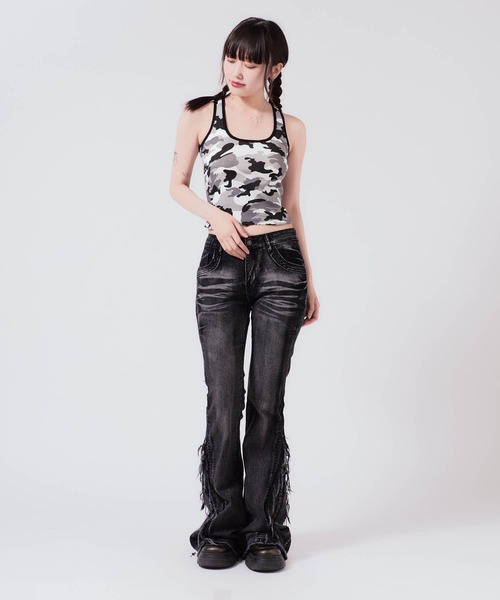 Chick（チック）の「Greco tank top with all-over pattern / 総柄 グレコタンクトップ（タンクトップ・レディース・ゼブラ/ホワイト系/レオパード/カモフラージュ・FREE）」の20枚目の写真