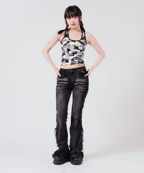 Chick（チック）の「Greco tank top with all-over pattern / 総柄 グレコタンクトップ（タンクトップ・レディース・ゼブラ/ホワイト系/レオパード/カモフラージュ・FREE）」の21枚目の写真