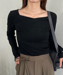 MYMOOD.（マイムード）の「アンバランスネックデザイントップス（Tシャツ/カットソー・レディース）」