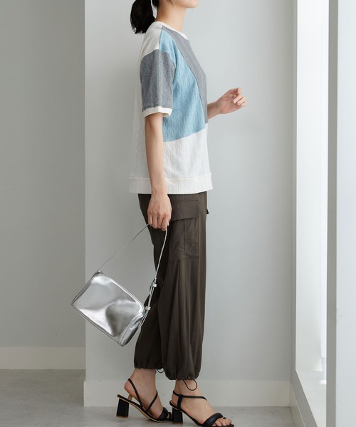 BELLUNA PLUS(ベルーナ)の「ミニケーブル柄パッチワーク風プルオーバー(Tシャツ/カットソー・レディース・ブラウン/ワイン/グレー・X-LARGE/LARGE/MEDIUM)」の7枚目の写真