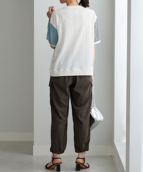 BELLUNA PLUS(ベルーナ)の「ミニケーブル柄パッチワーク風プルオーバー(Tシャツ/カットソー・レディース・ブラウン/ワイン/グレー・X-LARGE/LARGE/MEDIUM)」の8枚目の写真