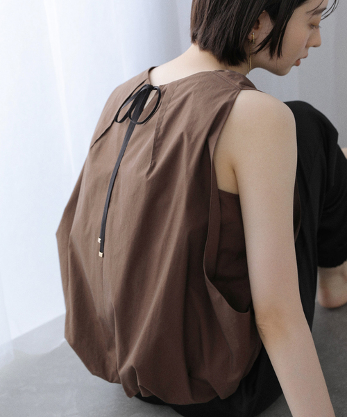 La TOTALITE(ラトータリテ)の「【洗える】バルーンブラウス(シャツ/ブラウス・レディース・ホワイト/ブラウン・FREE)」の2枚目の写真