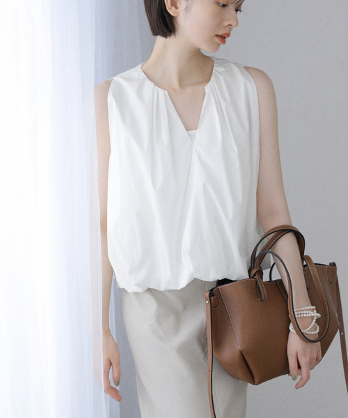 La TOTALITE(ラトータリテ)の「【洗える】バルーンブラウス(シャツ/ブラウス・レディース・ホワイト/ブラウン・FREE)」の1枚目の写真