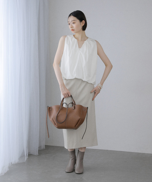 La TOTALITE(ラトータリテ)の「【洗える】バルーンブラウス(シャツ/ブラウス・レディース・ホワイト/ブラウン・FREE)」の3枚目の写真