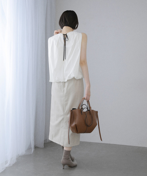 La TOTALITE(ラトータリテ)の「【洗える】バルーンブラウス(シャツ/ブラウス・レディース・ホワイト/ブラウン・FREE)」の6枚目の写真