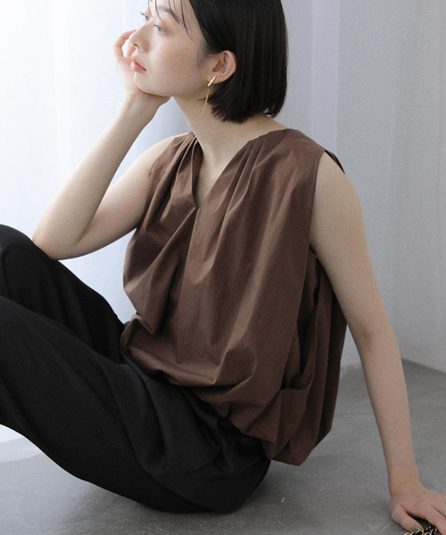 La TOTALITE(ラトータリテ)の「【洗える】バルーンブラウス(シャツ/ブラウス・レディース・ホワイト/ブラウン・FREE)」の15枚目の写真