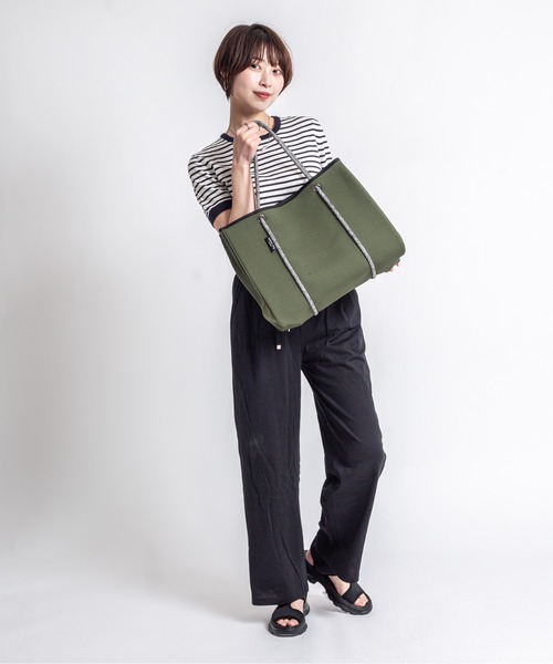 Willow Bay(ウィローベイ)の「【Willow Bay/ウィローベイ】トートバッグ マザーズバッグ(トートバッグ・レディース・ブラック×ブラック/ホワイト×ホワイト/カーキ・FREE)」の19枚目の写真