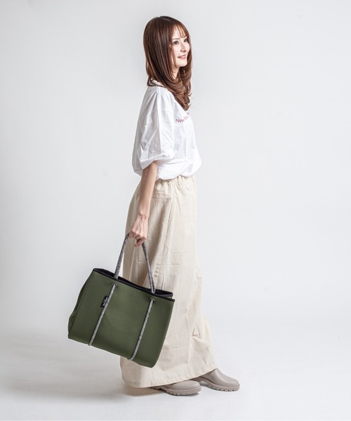 Willow Bay(ウィローベイ)の「【Willow Bay/ウィローベイ】トートバッグ マザーズバッグ(トートバッグ・レディース・ブラック×ブラック/ホワイト×ホワイト/カーキ・FREE)」の21枚目の写真