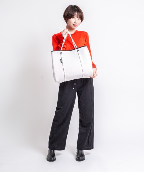 Willow Bay(ウィローベイ)の「【Willow Bay/ウィローベイ】トートバッグ マザーズバッグ(トートバッグ・レディース・ブラック×ブラック/ホワイト×ホワイト/カーキ・FREE)」の10枚目の写真