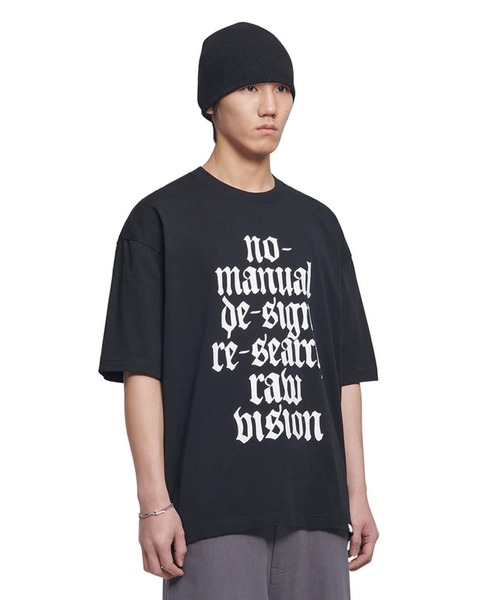 NOMANUAL(NOMANUAL)の「「NOMANUAL /ノーマニュアル」RAW VISION T-SHIRT(Tシャツ/カットソー・メンズ・ホワイト/ブラック・LARGE/MEDIUM)」の2枚目の写真