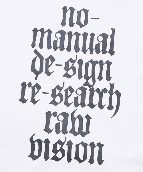 NOMANUAL(NOMANUAL)の「「NOMANUAL /ノーマニュアル」RAW VISION T-SHIRT(Tシャツ/カットソー・メンズ・ホワイト/ブラック・LARGE/MEDIUM)」の5枚目の写真