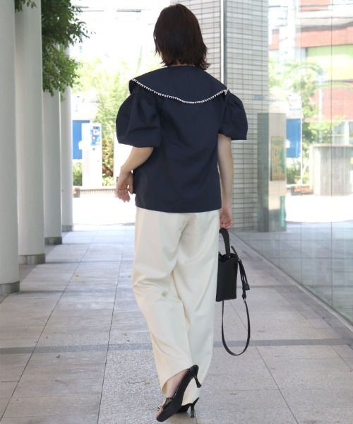 DONOBAN（ドノバン）の「ポンポンカラーブラウス（シャツ/ブラウス・レディース・ネイビー/ホワイト/ライトピンク・ONE）」の21枚目の写真