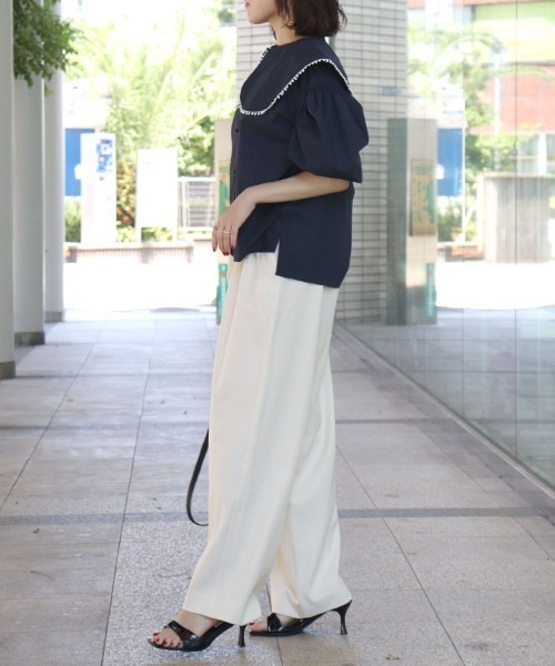 DONOBAN（ドノバン）の「ポンポンカラーブラウス（シャツ/ブラウス・レディース・ネイビー/ホワイト/ライトピンク・ONE）」の18枚目の写真