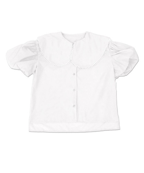 DONOBAN（ドノバン）の「ポンポンカラーブラウス（シャツ/ブラウス・レディース・ネイビー/ホワイト/ライトピンク・ONE）」の6枚目の写真