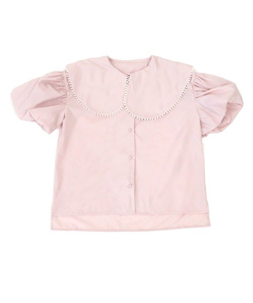 DONOBAN（ドノバン）の「ポンポンカラーブラウス（シャツ/ブラウス・レディース・ネイビー/ホワイト/ライトピンク・ONE）」の4枚目の写真