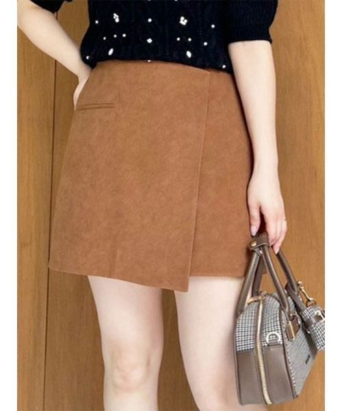 LILY BROWN（リリーブラウン）の「バリエーションラップミニスカート（スカート・レディース・グレー/ブラウン/チェック・0/1）」の3枚目の写真