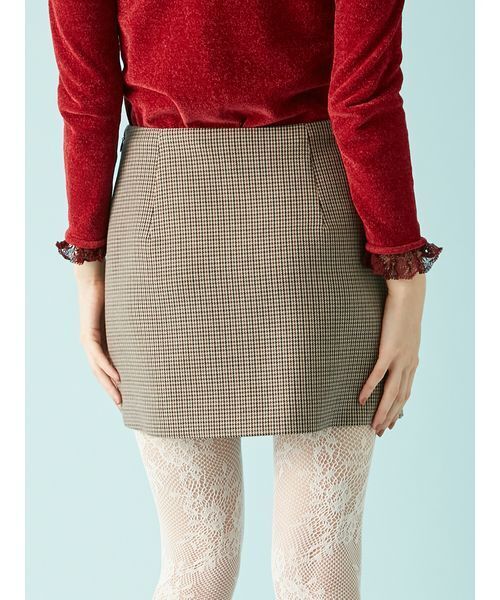 LILY BROWN（リリーブラウン）の「バリエーションラップミニスカート（スカート・レディース・グレー/ブラウン/チェック・0/1）」の7枚目の写真