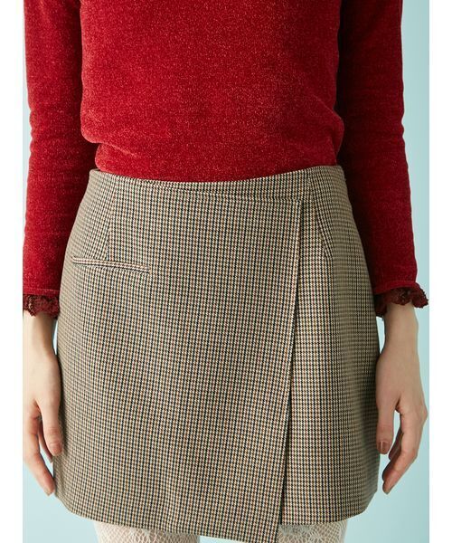 LILY BROWN（リリーブラウン）の「バリエーションラップミニスカート（スカート・レディース・グレー/ブラウン/チェック・0/1）」の9枚目の写真