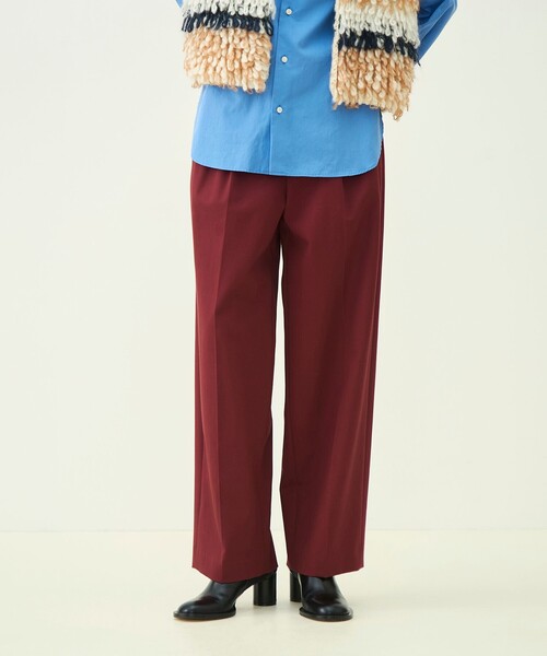 MACPHEE（マカフィー）の「コットンチノ タックストレートパンツ（チノパンツ・レディース・ベージュ/ボルドー・34/36/32）」の13枚目の写真