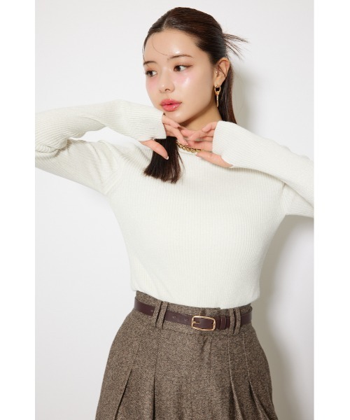 セール】サムホール付きウォッシャブルハイネックニットトップス 秋服