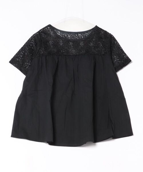 Coo+i(クーイ)の「コットン100%レース切り替え半袖チュニックブラウス(シャツ/ブラウス・レディース・ブラック/ホワイト・FREE)」の10枚目の写真