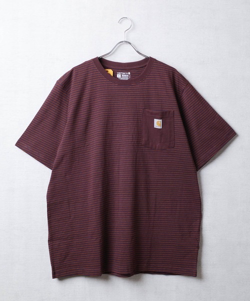 Carhartt（カーハート）の「【T13】【Carhartt/カーハート】RELAXED FIT S/S POCKET T-SHIRT CRHTT106145（Tシャツ/カットソー・メンズ・マルーン/ブラウン/サックスブルー・MEDIUM/LARGE/X-LARGE/SMALL）」の3枚目の写真