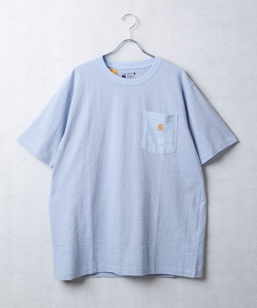 Carhartt（カーハート）の「【T13】【Carhartt/カーハート】RELAXED FIT S/S POCKET T-SHIRT CRHTT106145（Tシャツ/カットソー・メンズ・マルーン/ブラウン/サックスブルー・MEDIUM/LARGE/X-LARGE/SMALL）」の2枚目の写真