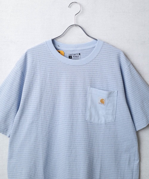 Carhartt（カーハート）の「【T13】【Carhartt/カーハート】RELAXED FIT S/S POCKET T-SHIRT CRHTT106145（Tシャツ/カットソー・メンズ・マルーン/ブラウン/サックスブルー・MEDIUM/LARGE/X-LARGE/SMALL）」の4枚目の写真