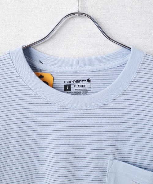 Carhartt（カーハート）の「【T13】【Carhartt/カーハート】RELAXED FIT S/S POCKET T-SHIRT CRHTT106145（Tシャツ/カットソー・メンズ・マルーン/ブラウン/サックスブルー・MEDIUM/LARGE/X-LARGE/SMALL）」の5枚目の写真