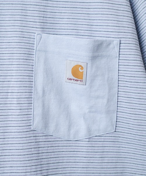 Carhartt（カーハート）の「【T13】【Carhartt/カーハート】RELAXED FIT S/S POCKET T-SHIRT CRHTT106145（Tシャツ/カットソー・メンズ・マルーン/ブラウン/サックスブルー・MEDIUM/LARGE/X-LARGE/SMALL）」の7枚目の写真