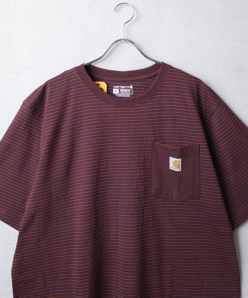 Carhartt（カーハート）の「【T13】【Carhartt/カーハート】RELAXED FIT S/S POCKET T-SHIRT CRHTT106145（Tシャツ/カットソー・メンズ・マルーン/ブラウン/サックスブルー・MEDIUM/LARGE/X-LARGE/SMALL）」の12枚目の写真