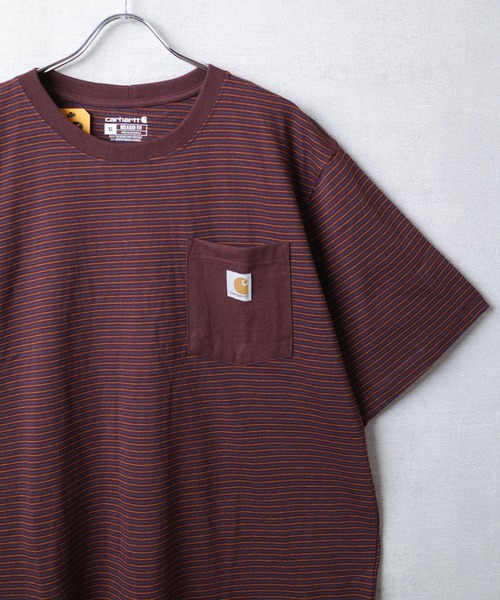 Carhartt（カーハート）の「【T13】【Carhartt/カーハート】RELAXED FIT S/S POCKET T-SHIRT CRHTT106145（Tシャツ/カットソー・メンズ・マルーン/ブラウン/サックスブルー・MEDIUM/LARGE/X-LARGE/SMALL）」の14枚目の写真