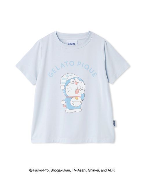 gelato pique(ジェラートピケ)の「【ドラえもん】【キッズ】ワンポイントTシャツ(ルームウェア/パジャマ・キッズ・ブルー/ピンク・90/100/110/120)」の2枚目の写真