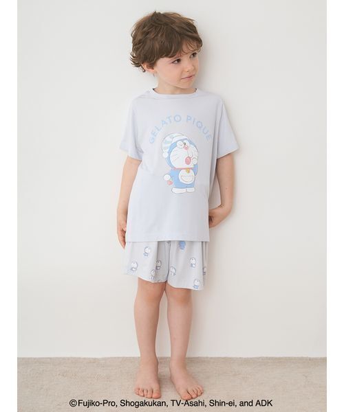 gelato pique(ジェラートピケ)の「【ドラえもん】【キッズ】ワンポイントTシャツ(ルームウェア/パジャマ・キッズ・ブルー/ピンク・90/100/110/120)」の6枚目の写真
