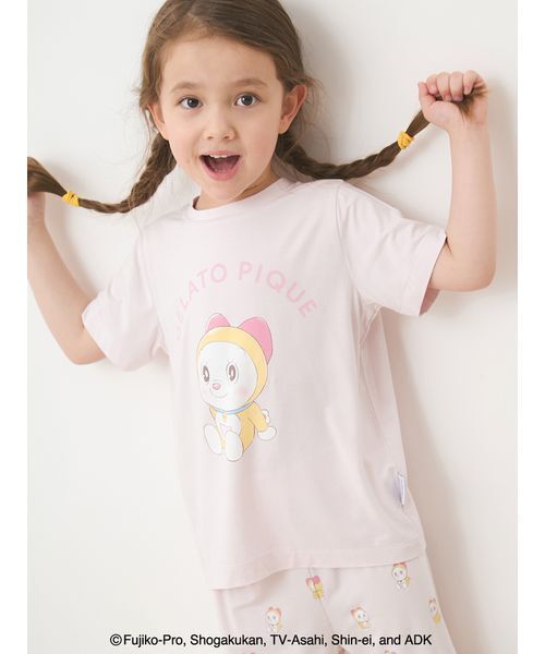 gelato pique(ジェラートピケ)の「【ドラえもん】【キッズ】ワンポイントTシャツ(ルームウェア/パジャマ・キッズ・ブルー/ピンク・90/100/110/120)」の8枚目の写真